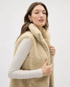 Veste Sans Manches en Tricot Bouclé