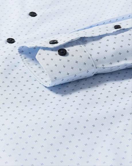 Dotted Two-Tone Slim-Fit Dress Shirt