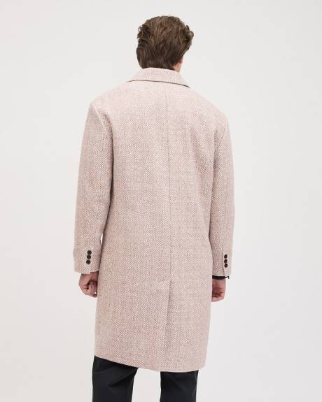 Maxi Herringbone Wool Coat with Tailored Collar