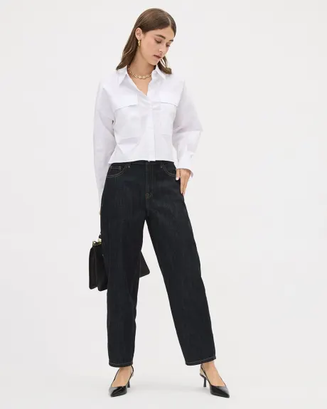 High-Rise Barrel Jeans