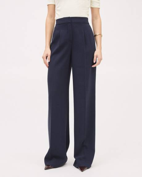 High-Rise Long-Wide-Leg Crepe Pant