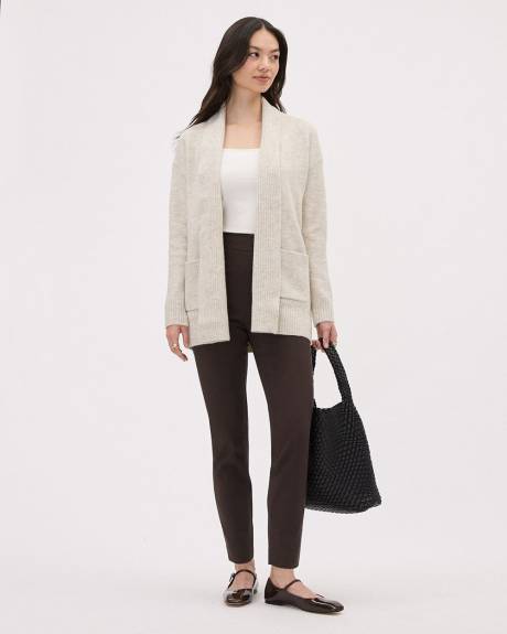 Cardigan Ouvert en Tricot Spongieux à Manches Longues