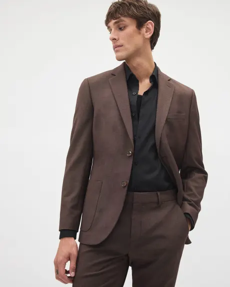 Slim-Fit Knit-Like Suit Blazer