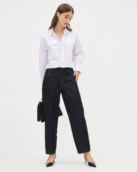 High-Rise Barrel Jeans