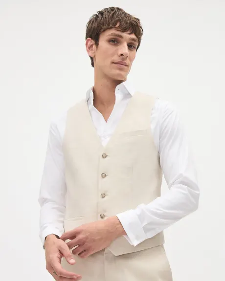 Stretch Linen Suit Vest