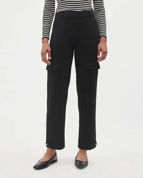 Mid-Rise Tapered-Leg Flowy Cargo Pant