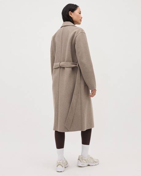 Double-Breasted Long Wool Coat