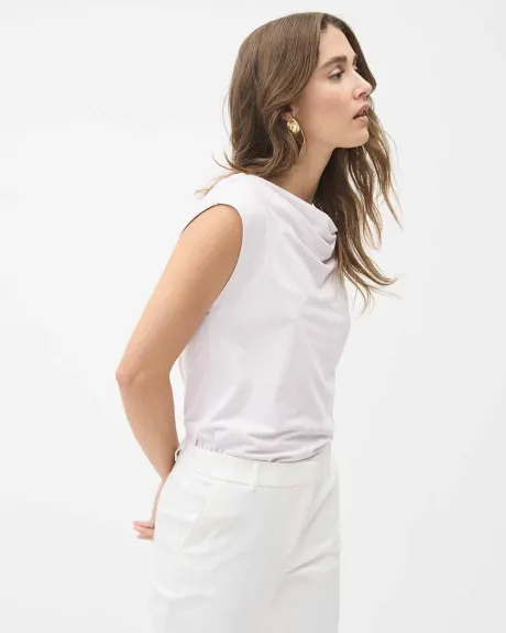 Extended-Sleeve Top with Cowl Neckline