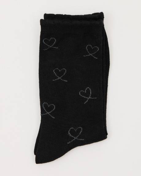 Bamboo Crew Socks with Hearts