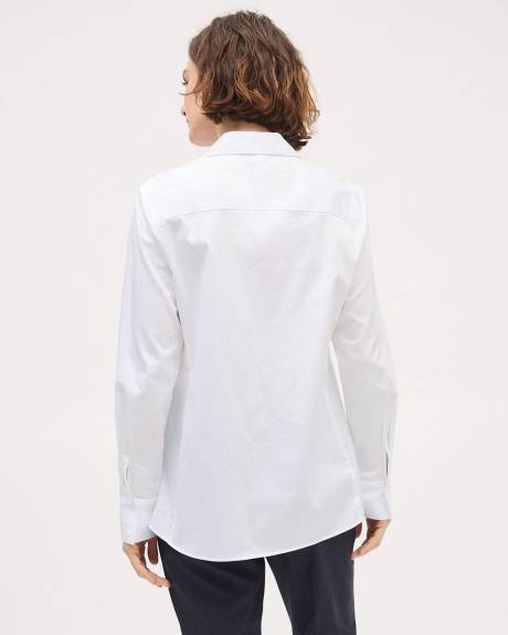 Long-Sleeve Buttoned-Down Poplin Blouse