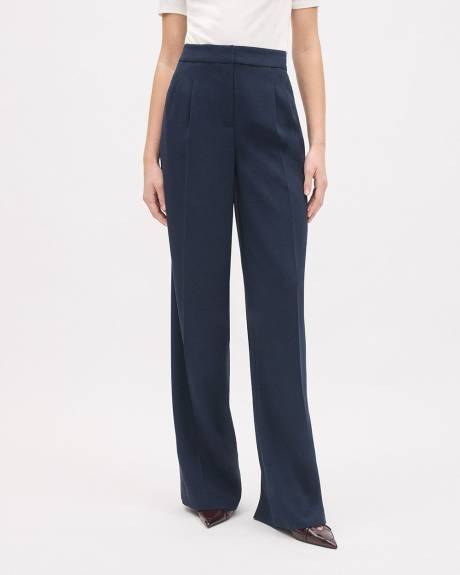 High-Rise Long-Wide-Leg Crepe Pant