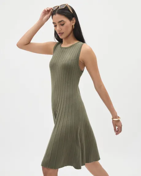 Sleeveless Fit-and-Flare Pleated Dress
