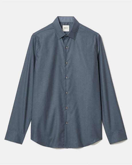 Slim-Fit Denim-Like Dress Shirt