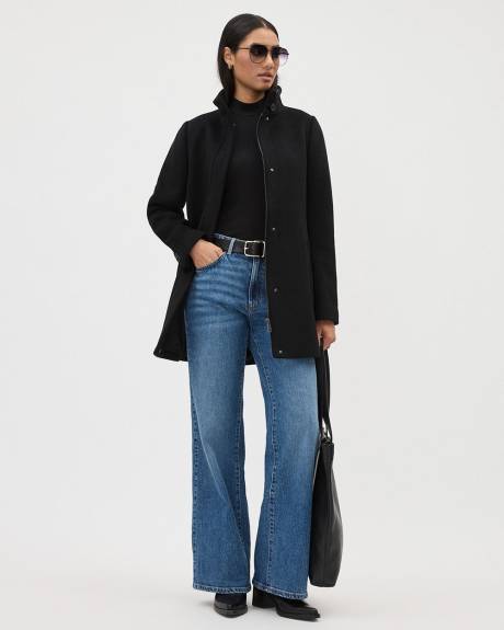 Classic Wool Coat with High Neckline