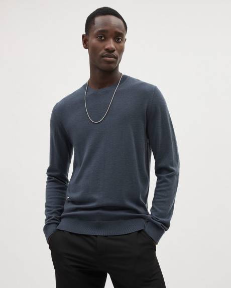 Long-Sleeve Merino-Wool Crewneck Sweater