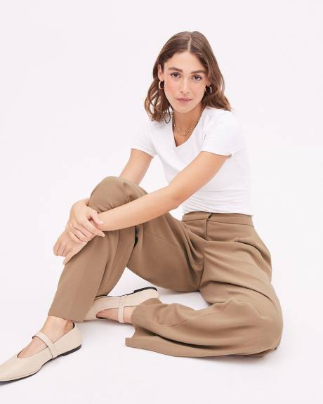 High-Rise Wide-Leg Long Crepe Pant