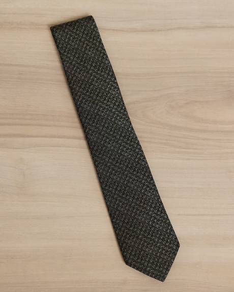 Dark Green Textured Regular Tie