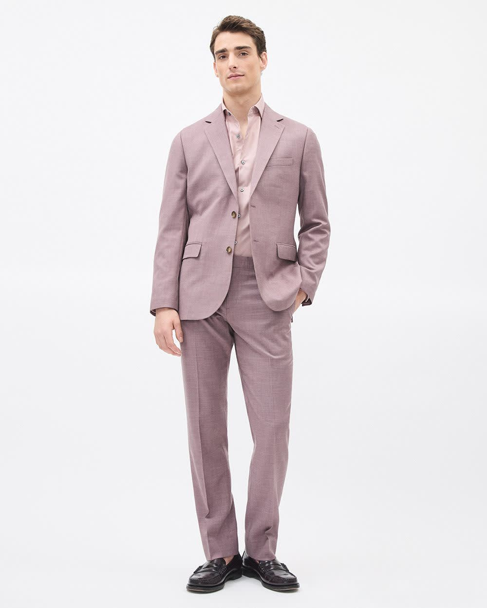 Tailored-Fit Plum Suit Pant