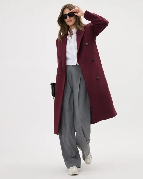 Manteau Ample en Laine à Boutonnage Double