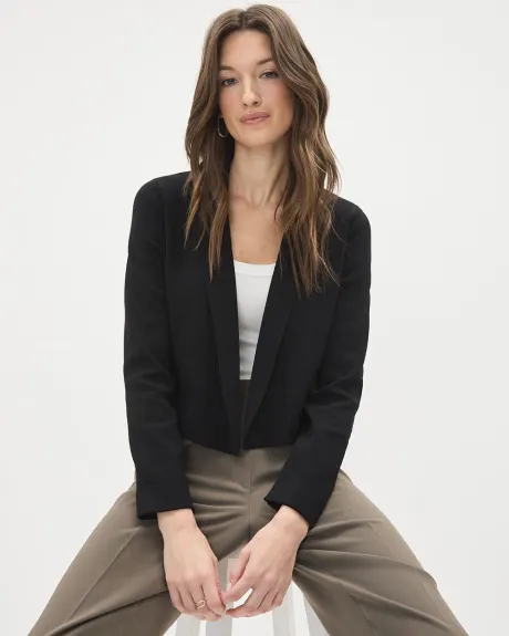 Open Cropped Sweater Blazer