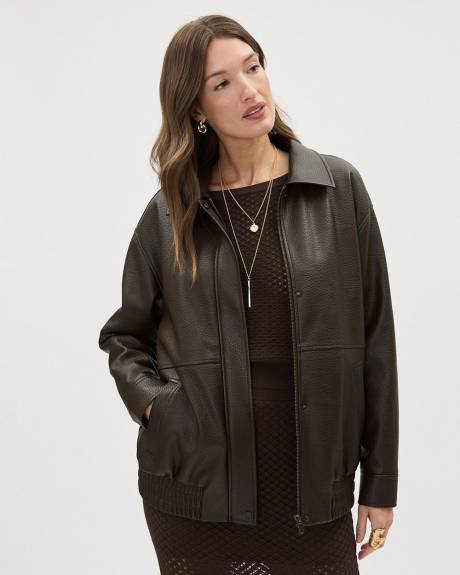 Veste Aviateur en Faux Cuir