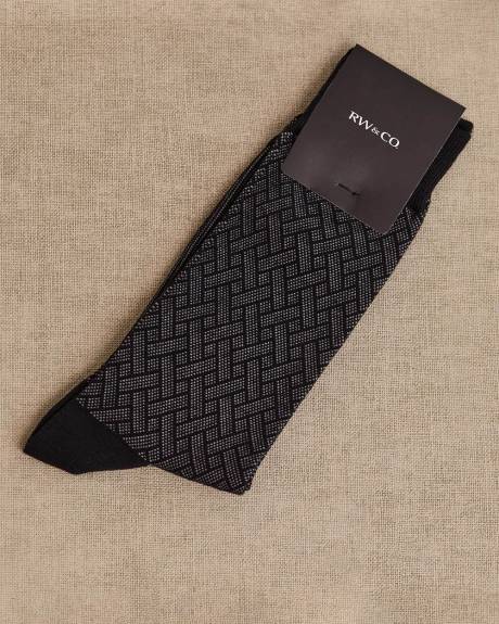 Dress Socks with Geometric Pattern