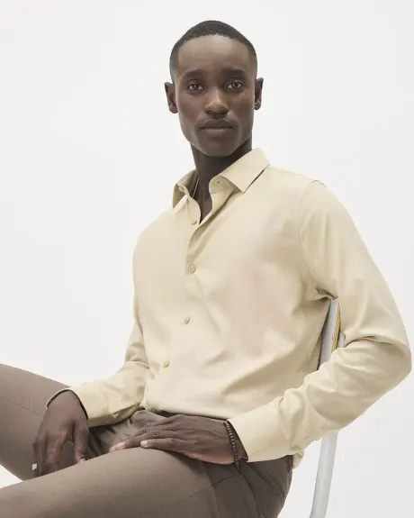 Slim-Fit Knit-Like Dress Shirt