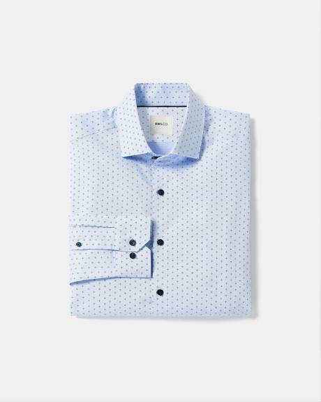 Dotted Two-Tone Slim-Fit Dress Shirt