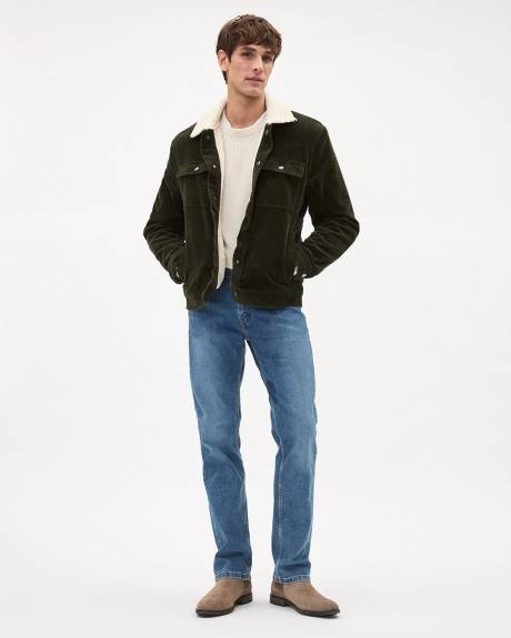 Corduroy Jacket with Sherpa Shirt Collar