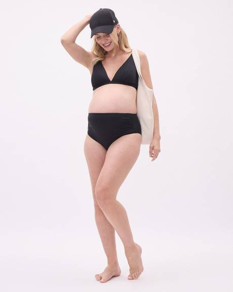 Culotte de Bikini Froncée à Taille Haute - Thyme Maternité