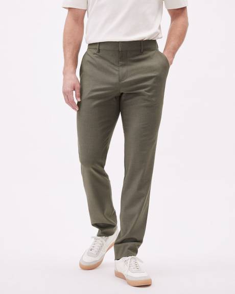 Pantalon de Ville Olive à Coupe Étroite