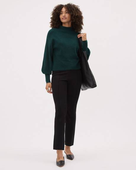 Long-Sleeve Mock-Neck Ribbed Sweater