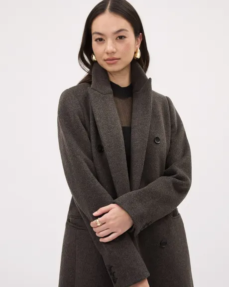 Double-Breasted Long Wool Coat