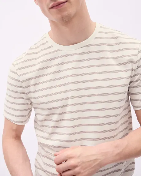 Short-Sleeve Crew-Neck Striped Tee