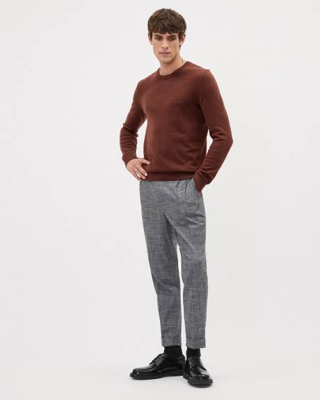 Solid Long-Sleeve Crew-Neck Sweater