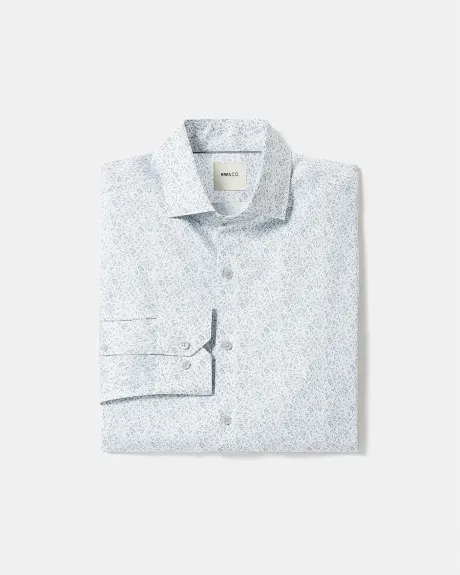 Slim-Fit Dress Shirt with Floral Pattern
