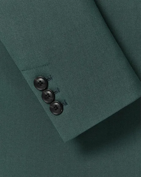 Dark Green Double-Breasted Loose Blazer