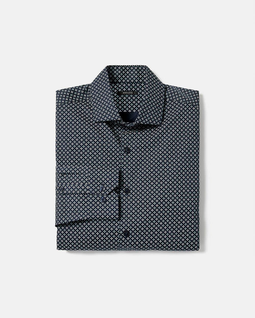 Chemise Habillée à Coupe Étroite avec Motif Diamant