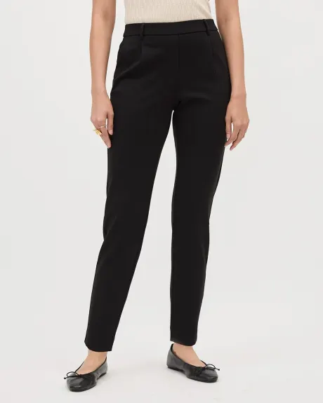 Black Mid-Rise Tapered-Leg Pant