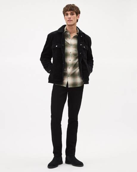 Corduroy Jacket with Sherpa Shirt Collar