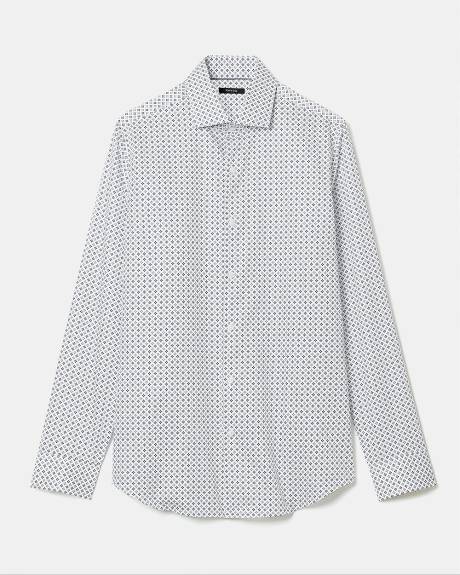 Slim-Fit Dress Shirt with Diamond Pattern