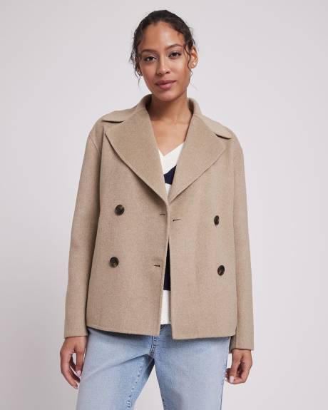 Double-Breasted Caban Wool Coat