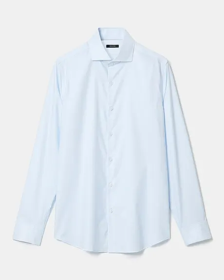 Slim-Fit Solid Sateen Dress Shirt