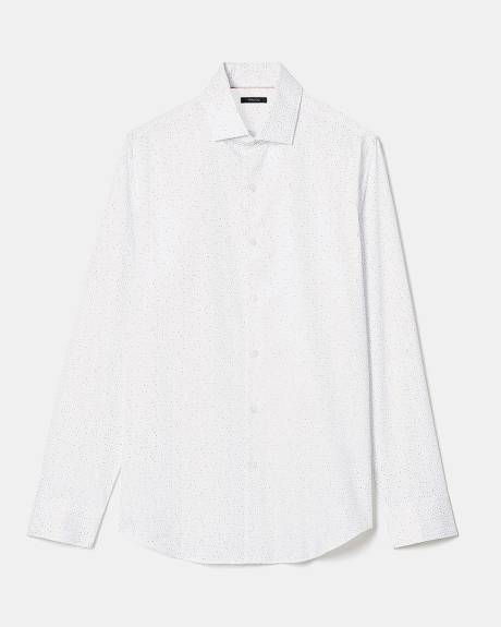 Chemise Habillée Blanche à Coupe Étroite avec Pétales