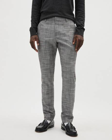 Grey Checkered Slim-Fit City Pant