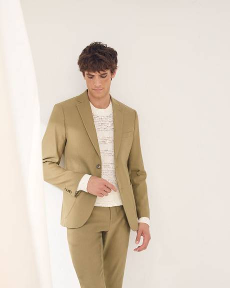 Slim-Fit Linen Suit Blazer