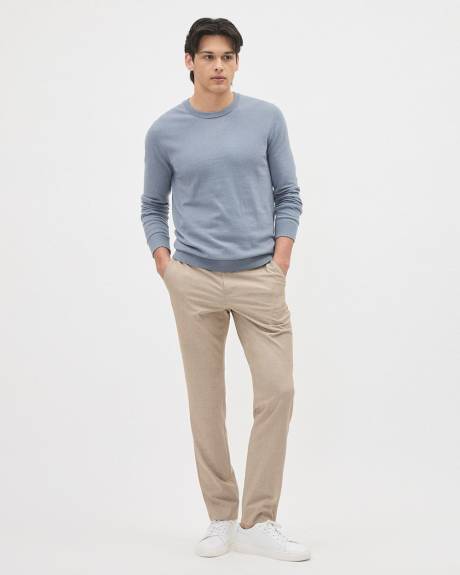 Solid Long-Sleeve Crew-Neck Sweater