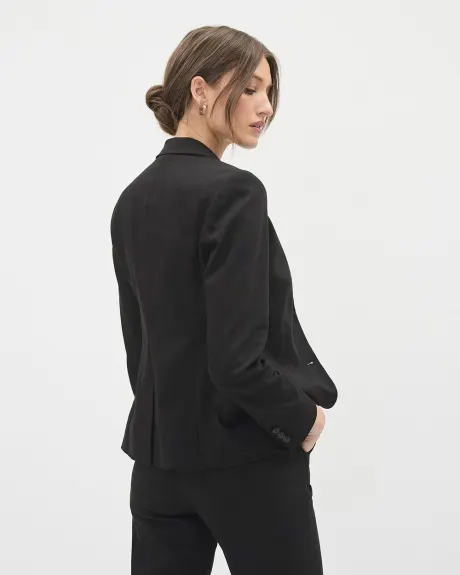 Limitless Black Two-Button Short Fitted Blazer