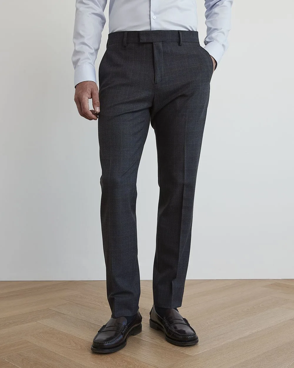 Pantalon de Complet Carreauté Bleu