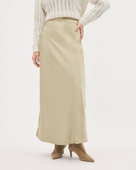 Satin High-Rise A-Line Maxi Skirt